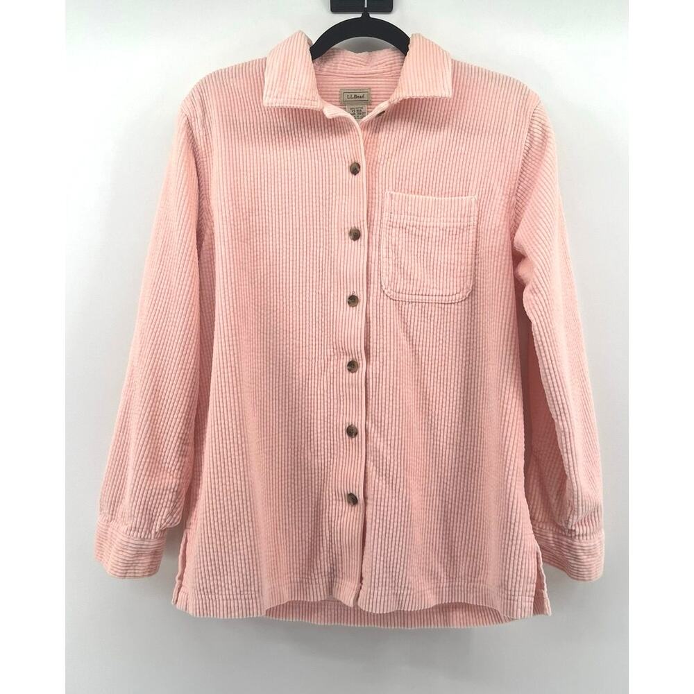 L.L. Bean Women's Comfort Corduroy Button Down Shirt Size XS Baby Pink